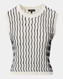 Leslie Striped Pointelle-Knit Vest at Neiman Marcus